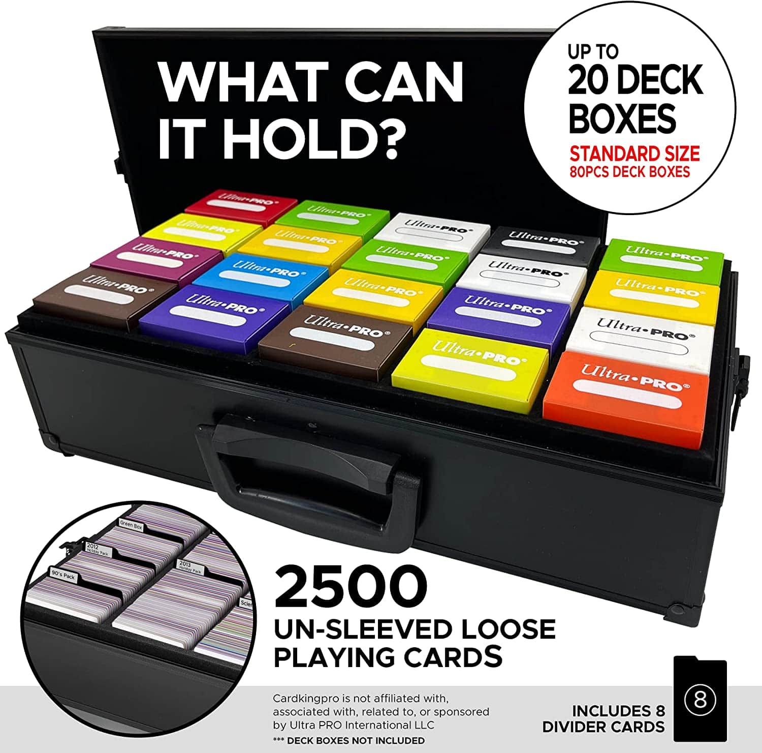 The Big Black Metal Box (Bbb Edition) Case Is Compatible with Magic The Gathering MtG All Standard Card Games (Game Not Included) Includes 8 Dividers